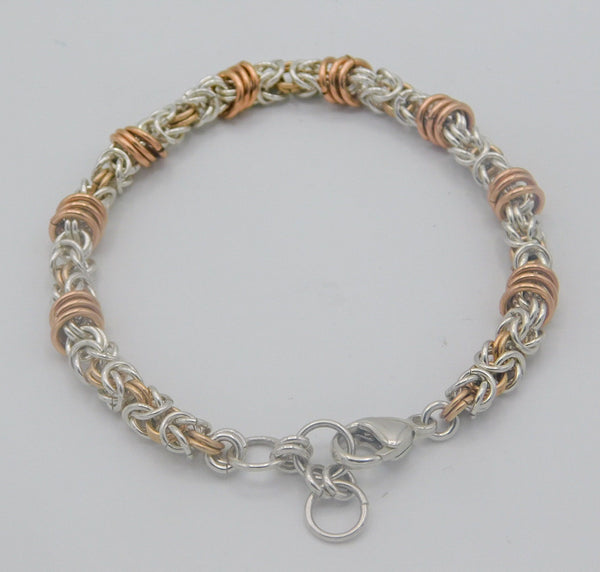 Sterling Byzantine with Rose Gold Filled Floating Orbits