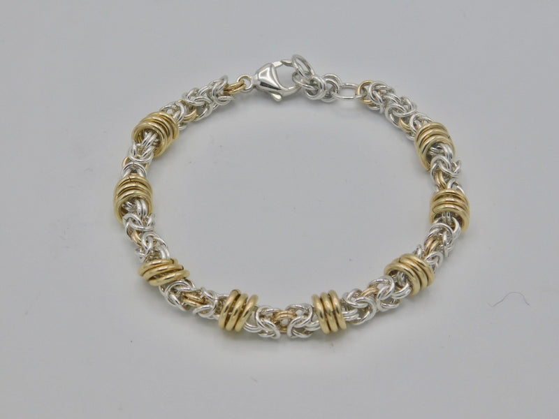 Sterling Byzantine with 14ktgf Orbits Bracelet